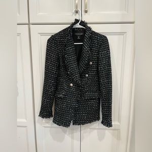 Rachel And Zoe Black And White Tweed Like Double … - image 1